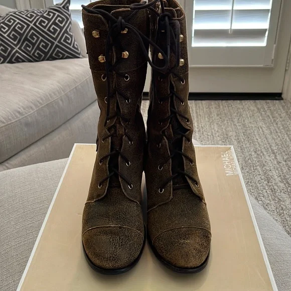 Charitable Trust Michael Michael Kors Tatum Leather Combat Boots